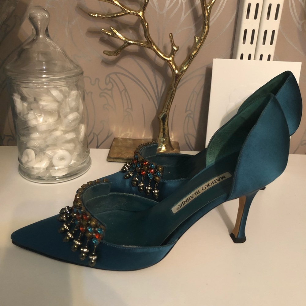 ⬇️$450 MANOLO BLAHNIK embellished d’orsay pump - Picture 3 of 7